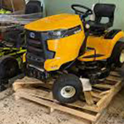 lawnmower on pallet