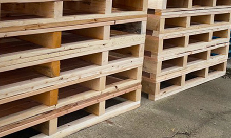 standard sized pallets in a stack